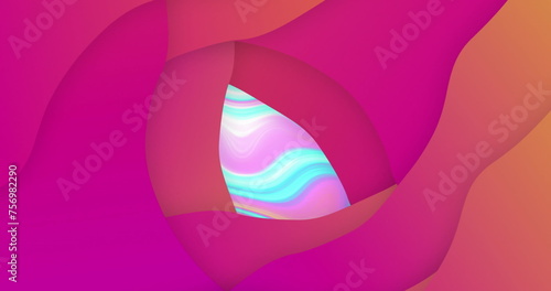 Image of shapes over moving colourful background