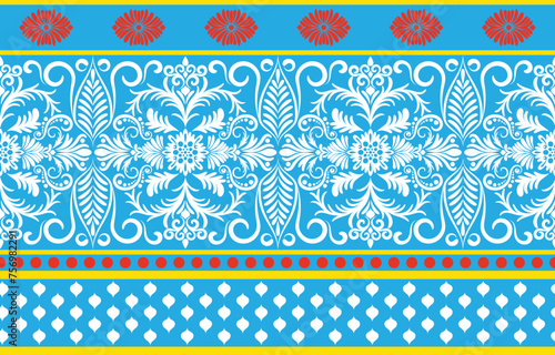 Ethnic Pattern. Ethnic India seamless pattern design oriental style. Damask India Motif.