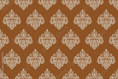Ethnic Pattern. Ethnic India seamless pattern design oriental style. Damask India Motif.