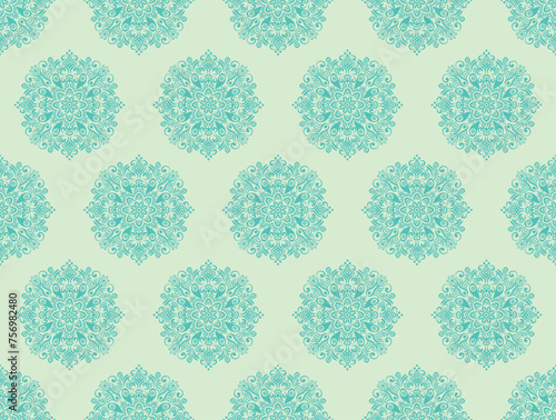 Ethnic Pattern. Ethnic India seamless pattern design oriental style. Damask India Motif.