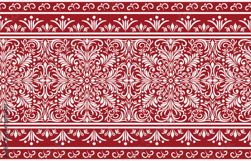 Ethnic Pattern. Ethnic India seamless pattern design oriental style. Damask India Motif.