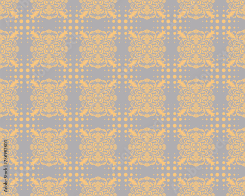 Ethnic Pattern. Ethnic India seamless pattern design oriental style. Damask India Motif.