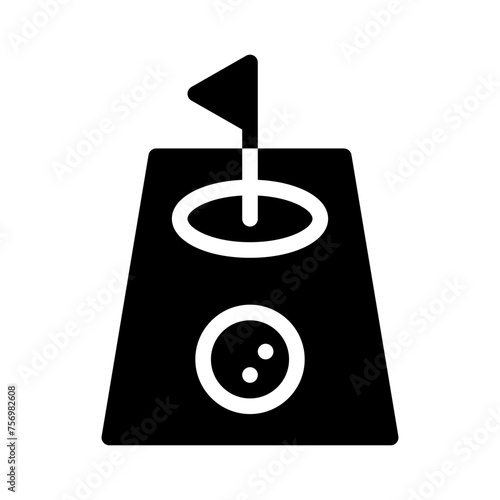 mini golf glyph icon