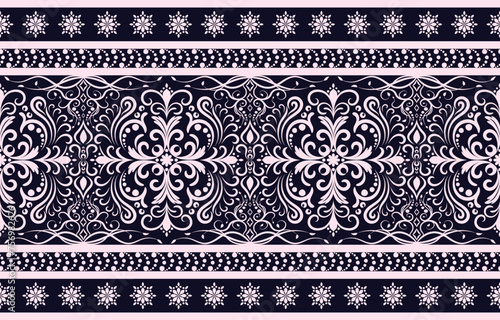 Ethnic Pattern. Ethnic India seamless pattern design oriental style. Damask India Motif.