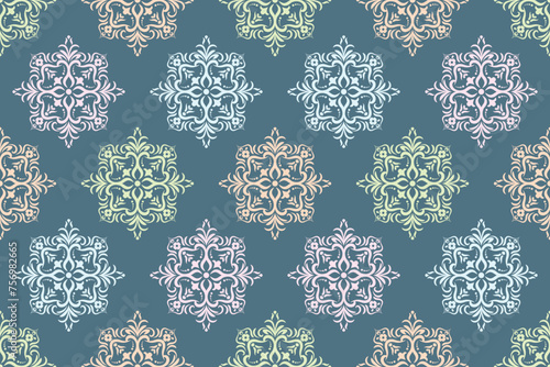 Ethnic Pattern. Ethnic India seamless pattern design oriental style. Damask India Motif.