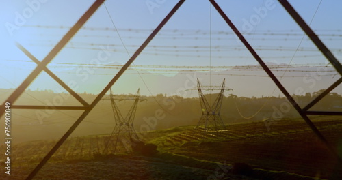 Image of countryside landscape with power lines