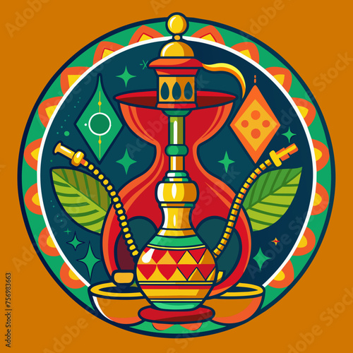 Hookah logo in the Mexican style 