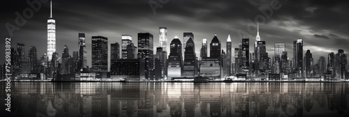 downtown new york new york city silhouette