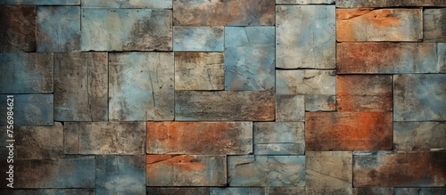 Distressed rectangular pattern seamless backdrop tile photo