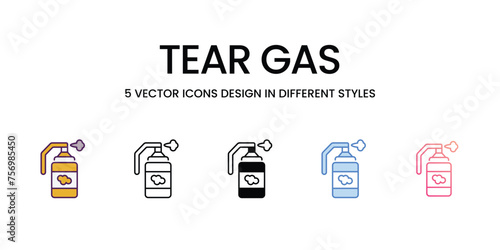 Tear Gas icons set vector stock illustration photo