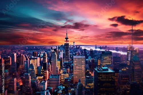 downtown new york new york city silhouette