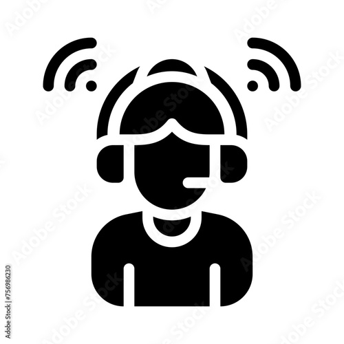 customer service agent glyph icon