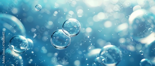 Air or oxygen bubbles in liquid resembling hyaluronic acid bubbles in translucent liquid with a shallow focus photo