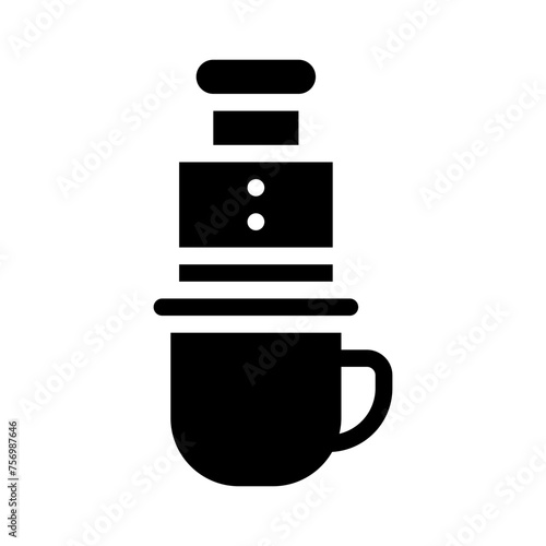 aeropress glyph icon