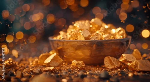 Investing in gold,gold coins, gold ore, investing in gold photo