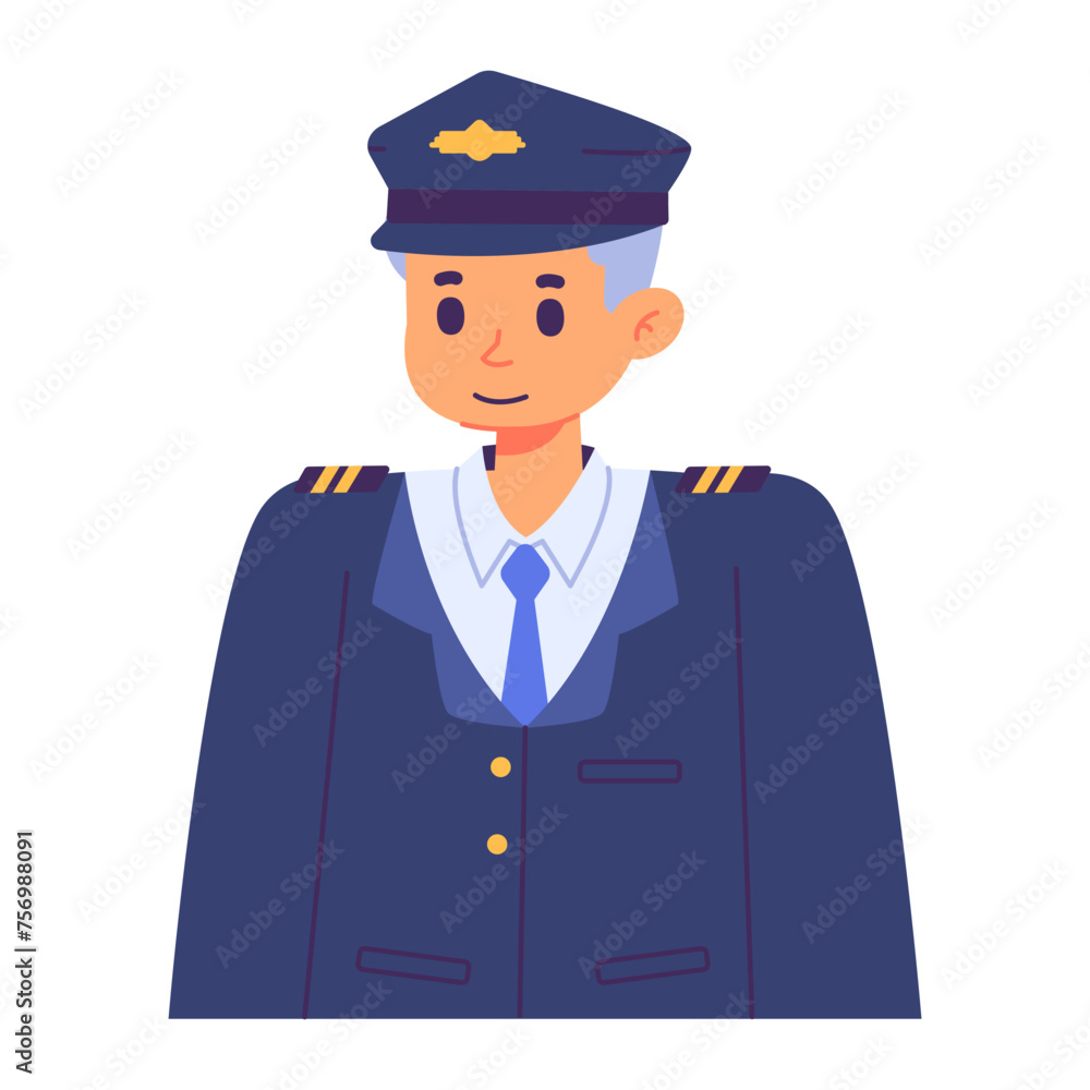 Vector Illustration of Pilot Avatar
