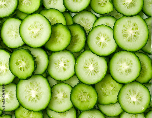sliced ​​cucumber.Fruits and vegetables.healthy food.food ingredients