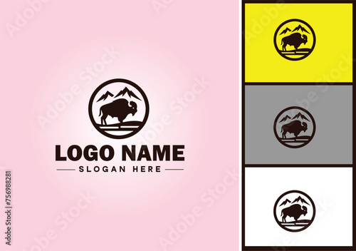 bison logo vector art icon graphics for business brand icon bison logo template