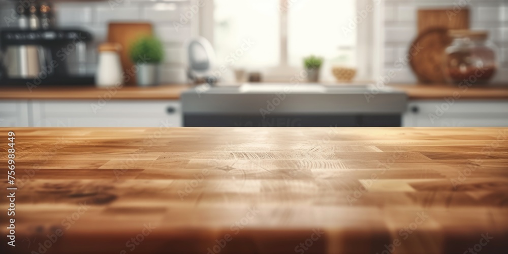 Kitchen with wooden countertop and sink Kitchen with wooden countertop and sink