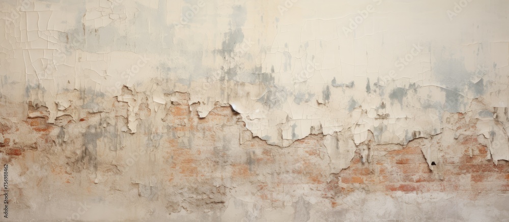 A close up of a weathered wooden wall with various stains resembling abstract art in natural landscape colors and textures