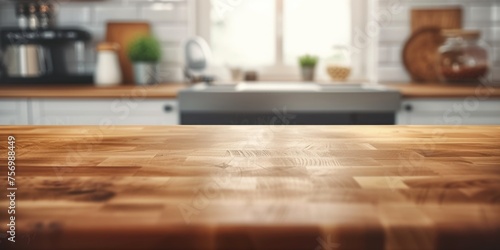 Kitchen with wooden countertop and sink