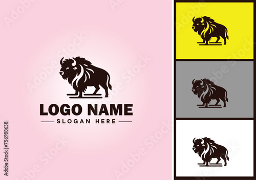bison logo vector art icon graphics for business brand icon bison logo template