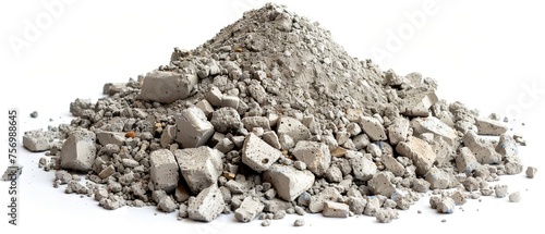 Cement pile on white background photo