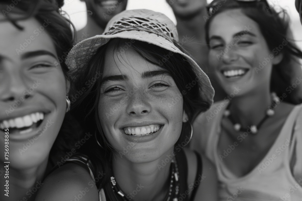 Group of women are smiling and wearing hats Group of women are smiling and wearing hats