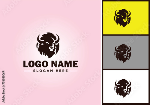 bison logo vector art icon graphics for business brand icon bison logo template