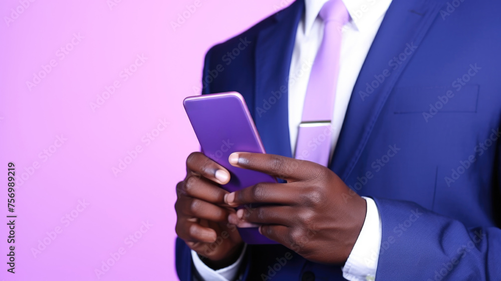 Man in suit and tie is looking at his phone Man in suit and tie is looking at his phone