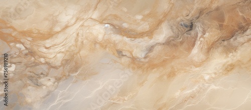 A closeup shot of a beige marble texture resembling a painting, with intricate patterns that mimic natural materials like wood or fur