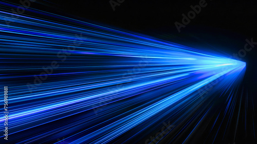 Abstract blue speed lines agains a black background photo