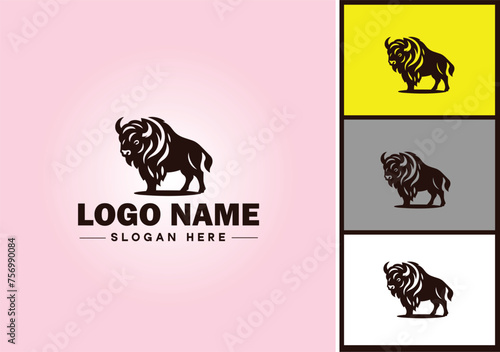 bison logo vector art icon graphics for business brand icon bison logo template