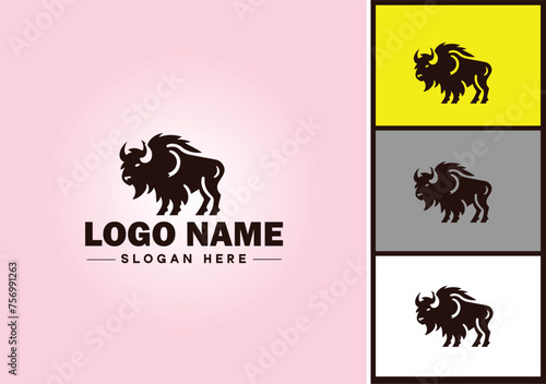 bison logo vector art icon graphics for business brand icon bison logo template