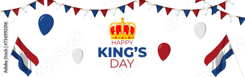 Vector illustration of Netherlands King's Day social media feed template