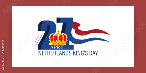 Vector illustration of Netherlands King's Day social media feed template