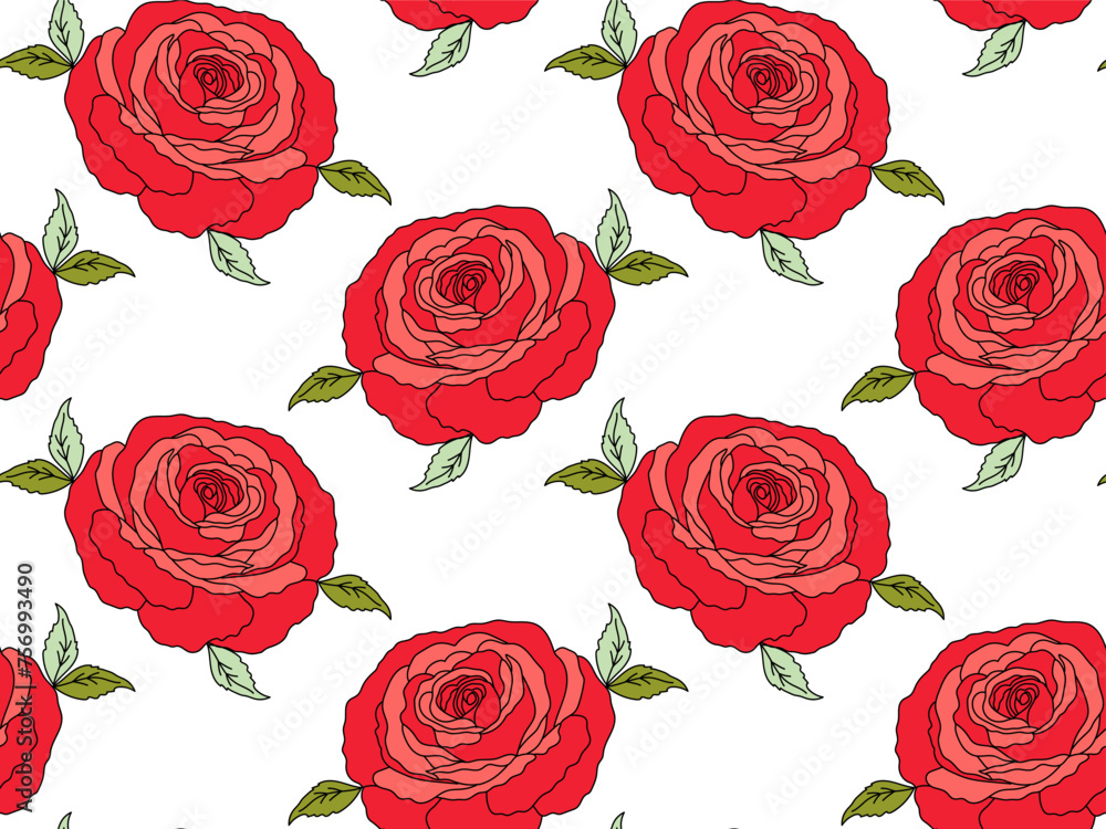 seamless pattern of lush blooming red roses seamless pattern of lush blooming red roses