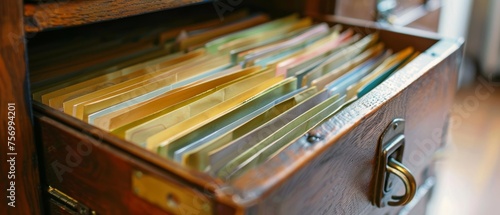 Folders stored in a cabinet photo