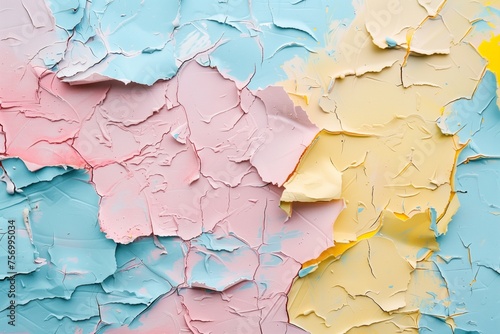 Abstract image of peeling paint in pastel colors, Concept of decay, texture, and the aesthetics of imperfection