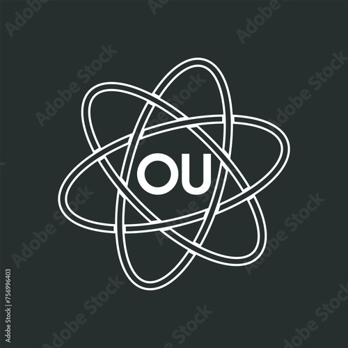 OU letter logo design on white background. OU logo. OU creative initials letter Monogram logo icon concept. OU letter design