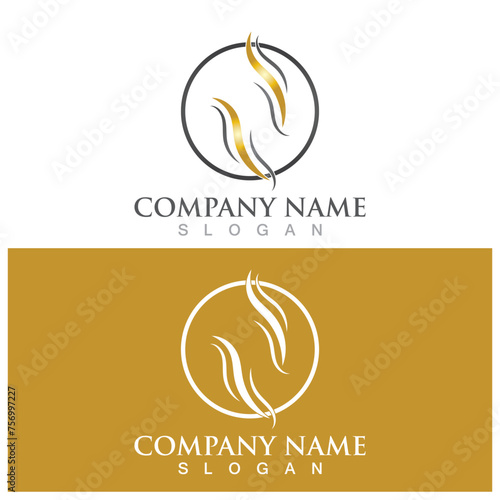 hair treatmen logo and vector template