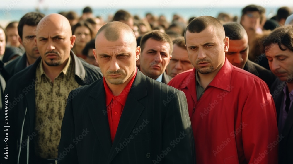Russian mafia in the 90s. Crime boss with friends. Bandits in Russia. Bratki Russian mafia in the 90s. Crime boss with friends. Bandits in Russia. Bratki