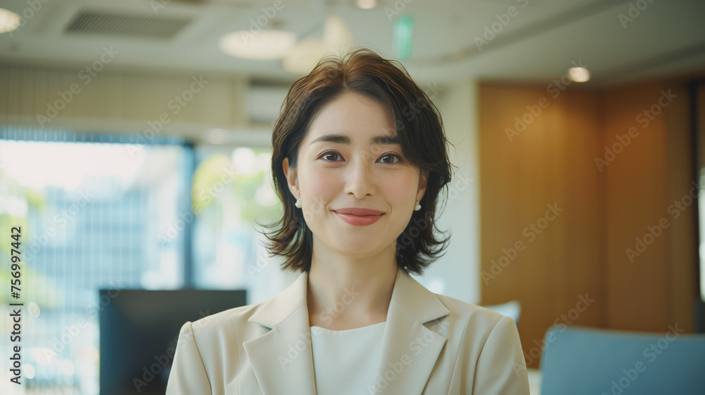 オフィスで働く女性 オフィスで働く女性