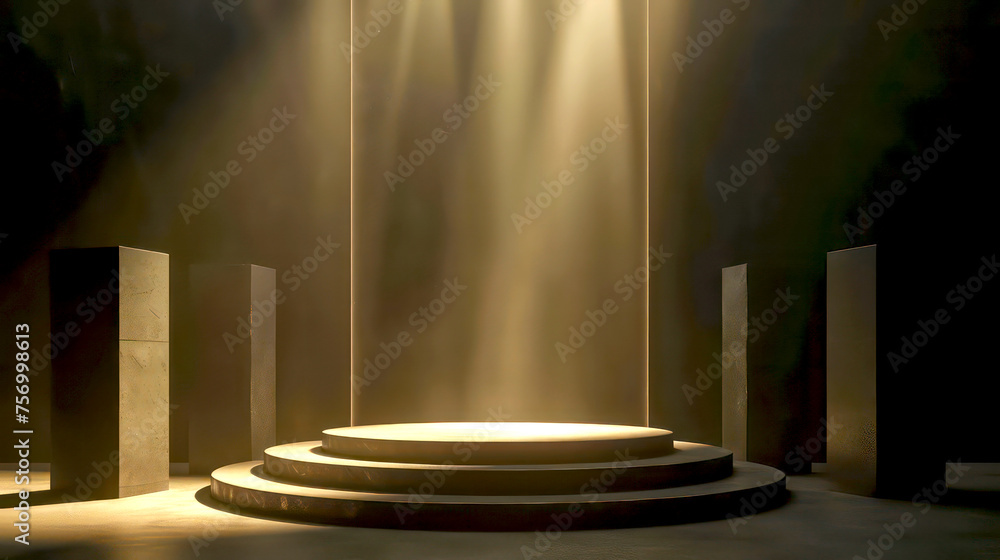 Obraz premium Podium with stage spotlight background