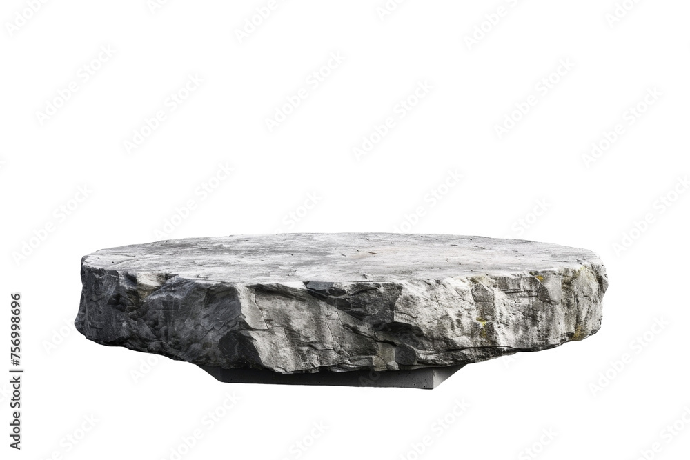Flat realistic stone rock podium with a rugged texture, suitable for showcasing products with a natural and robust theme, cut out transparent background Flat realistic stone rock podium with a rugged texture, suitable for showcasing products with a natural and robust theme, cut out transparent background