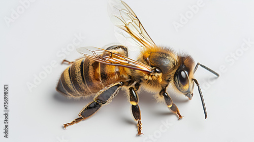 Top view of a honey bee, generative ai © Chaman
