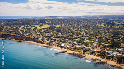 Aerial view of Anglesea, a small town