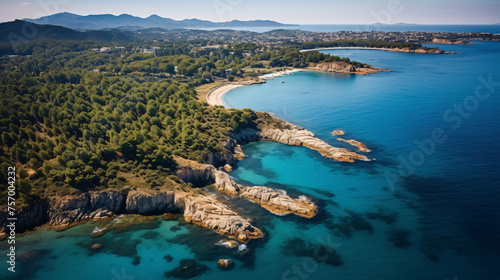 Aerial view of Sunset Beach, Koh Rong Sanloem