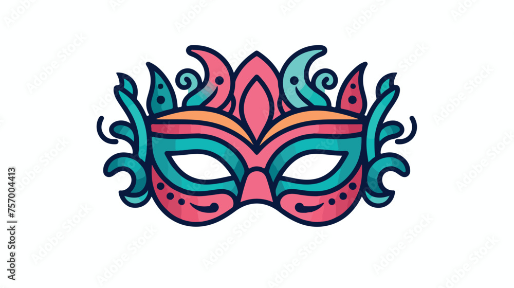 Festival Mask Icon Vector. Outline Festival Mask 