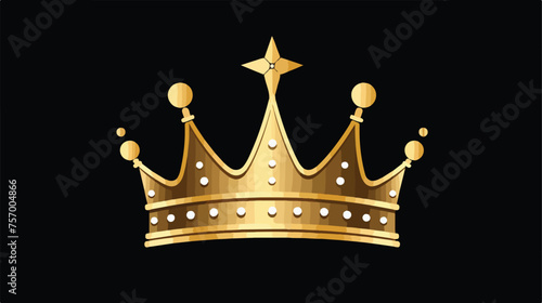 Flat design crown masculine emblem icon vector illustration